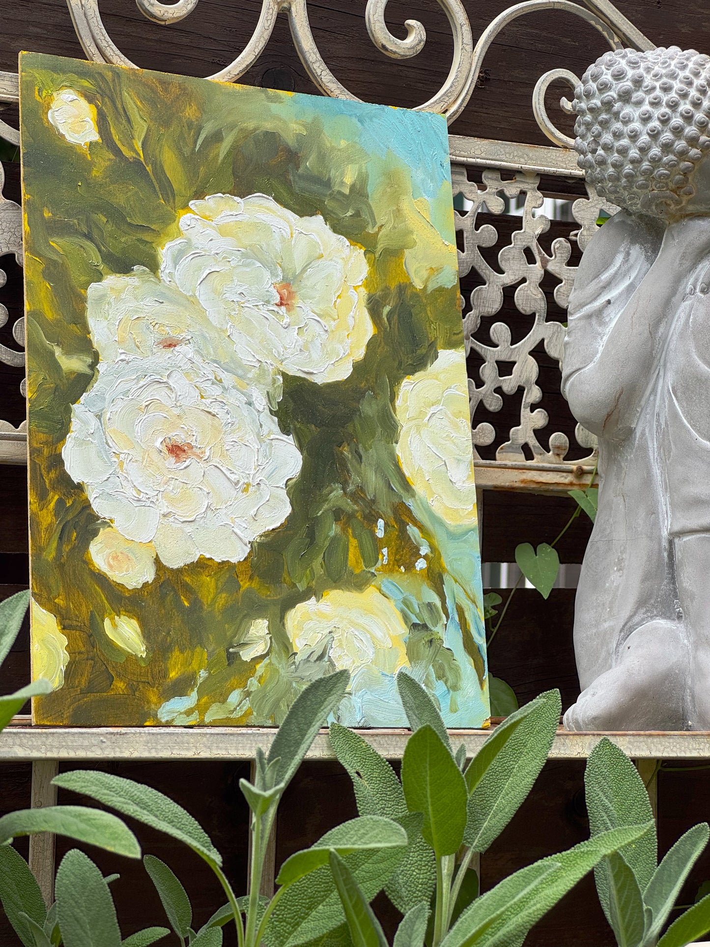 In the Garden - Original Oil Painting (21x30cm)