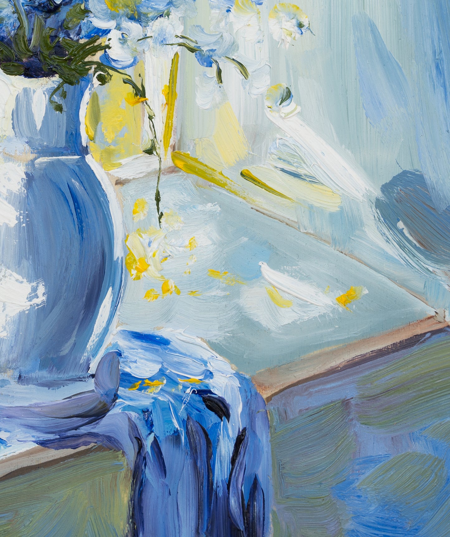 "Vase on a Window" 9,5x21cm Original Painting