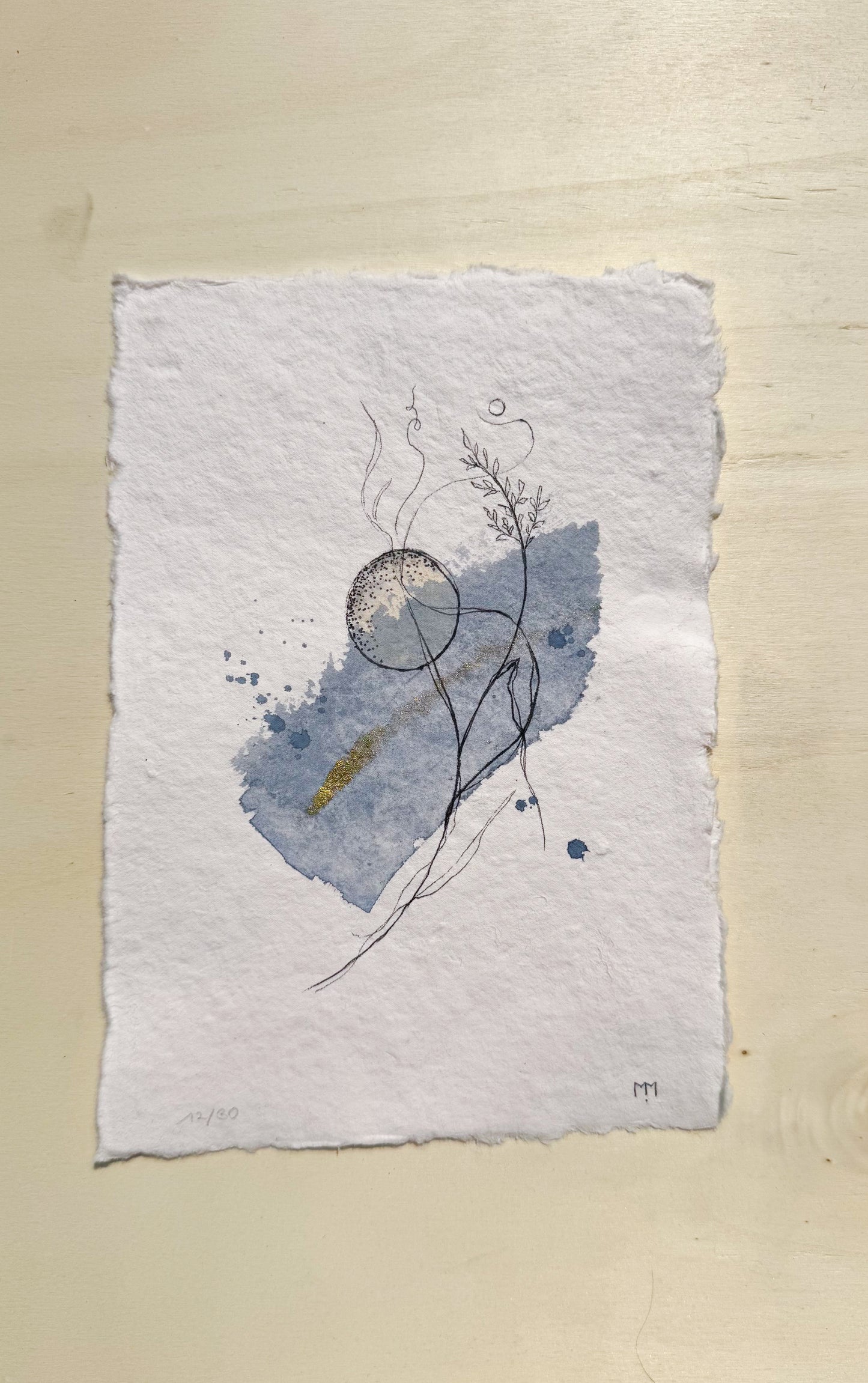 12/30 - Moon Flowers (14,8 x 21,0 cm Original)