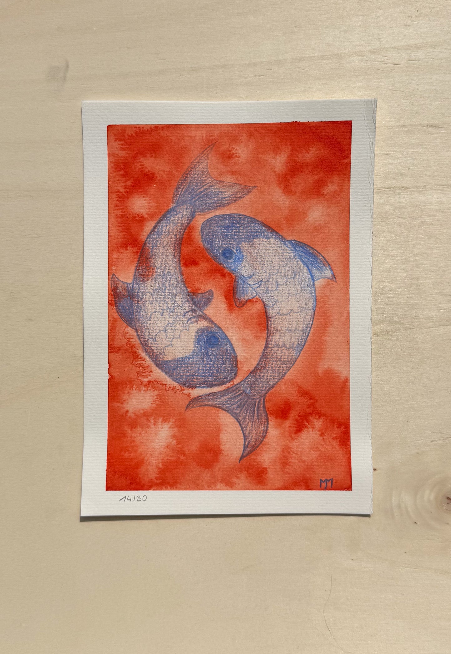 14/30 - Blue Fish (14,8 x 21,0 cm Original)
