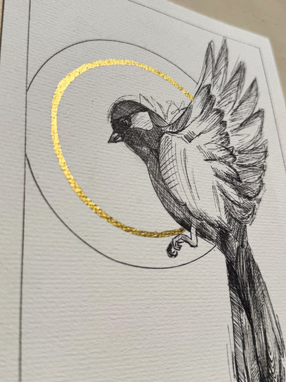 16/30 - Bird Sketch (14,8 x 21,0 cm Original)