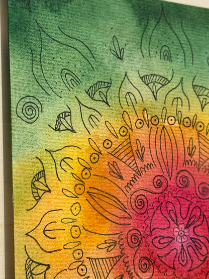 17/30 - Rainbow Mandala (14,8 x 21,0 cm Original)