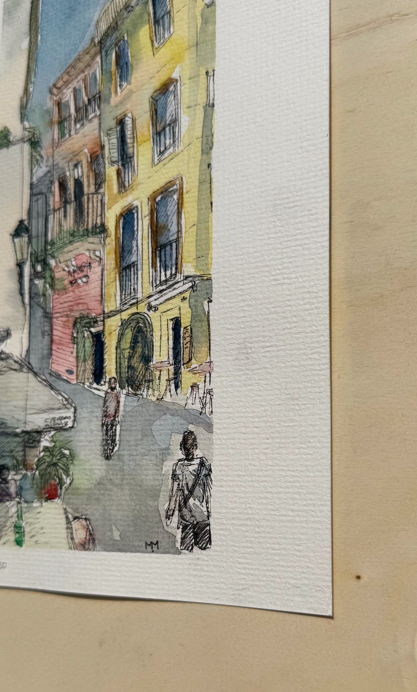 20/30 - Street in Malaga (14,8 x 21,0 cm Original)