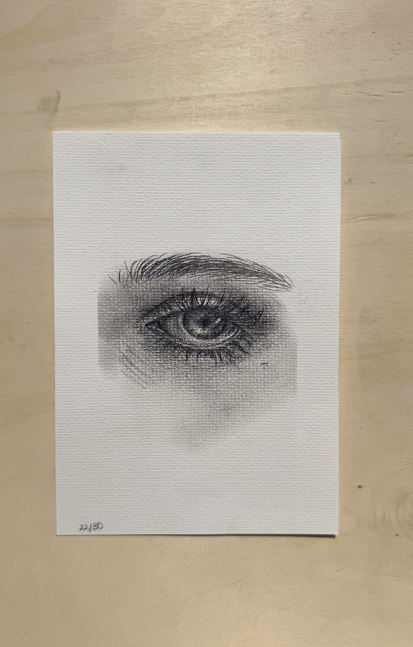 22/30 - Pencil Eye Drawing (14,8 x 21,0 cm Original)
