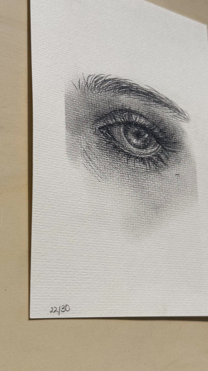 22/30 - Pencil Eye Drawing (14,8 x 21,0 cm Original)
