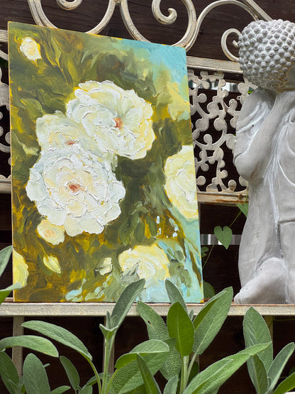 In the Garden - Original Oil Painting (21x30cm)